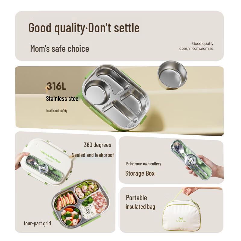 Suncha 316L Stainless Steel Insulated Microwaveable Lunch Box