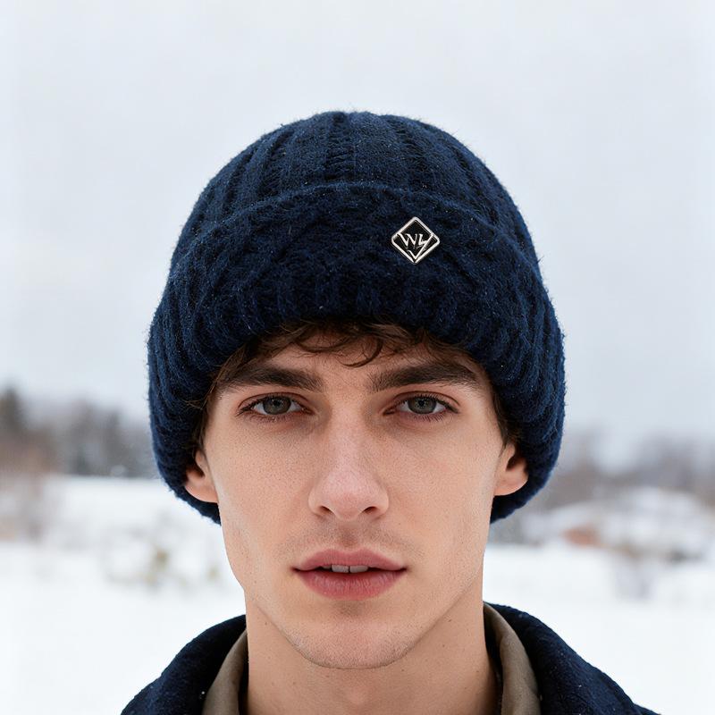 Wool Hat Men's Outdoor Hat Warm Hat British Style Knitted Hat