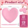 Nuogo 2 Pcs Heart Shaped Dinner Plates 6.8'' Valentine's Serving Tray Unbreakable Ceramic-like Heart Shaped Plates for Dessert, Appetizer, Salad,