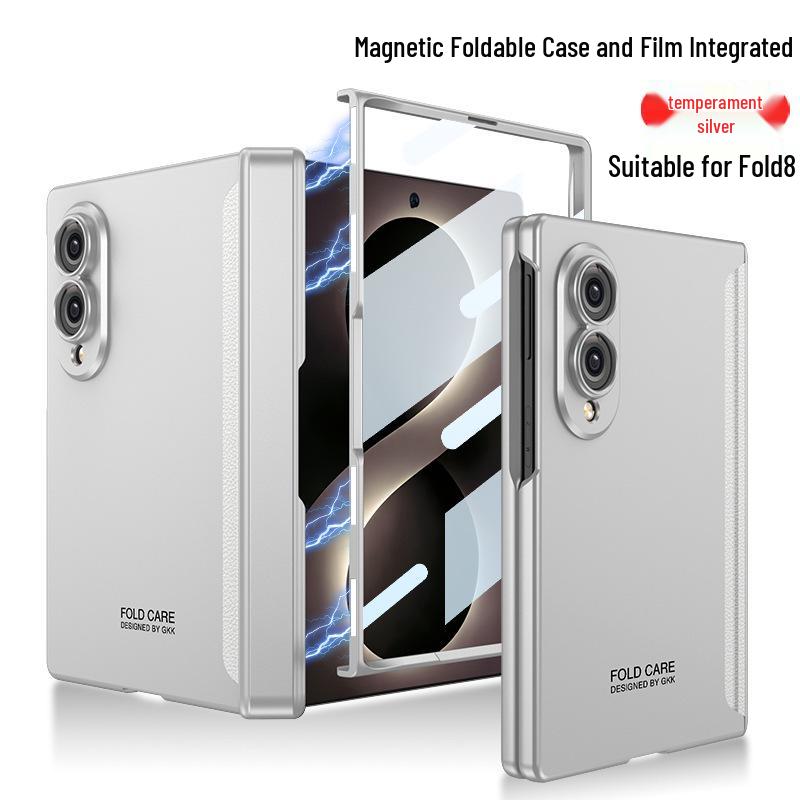 Samsung Z Fold8 Magnetic Frosted Case: Full Coverage, Integrated Hinge, Hard Shell, Foldable Screen Protection