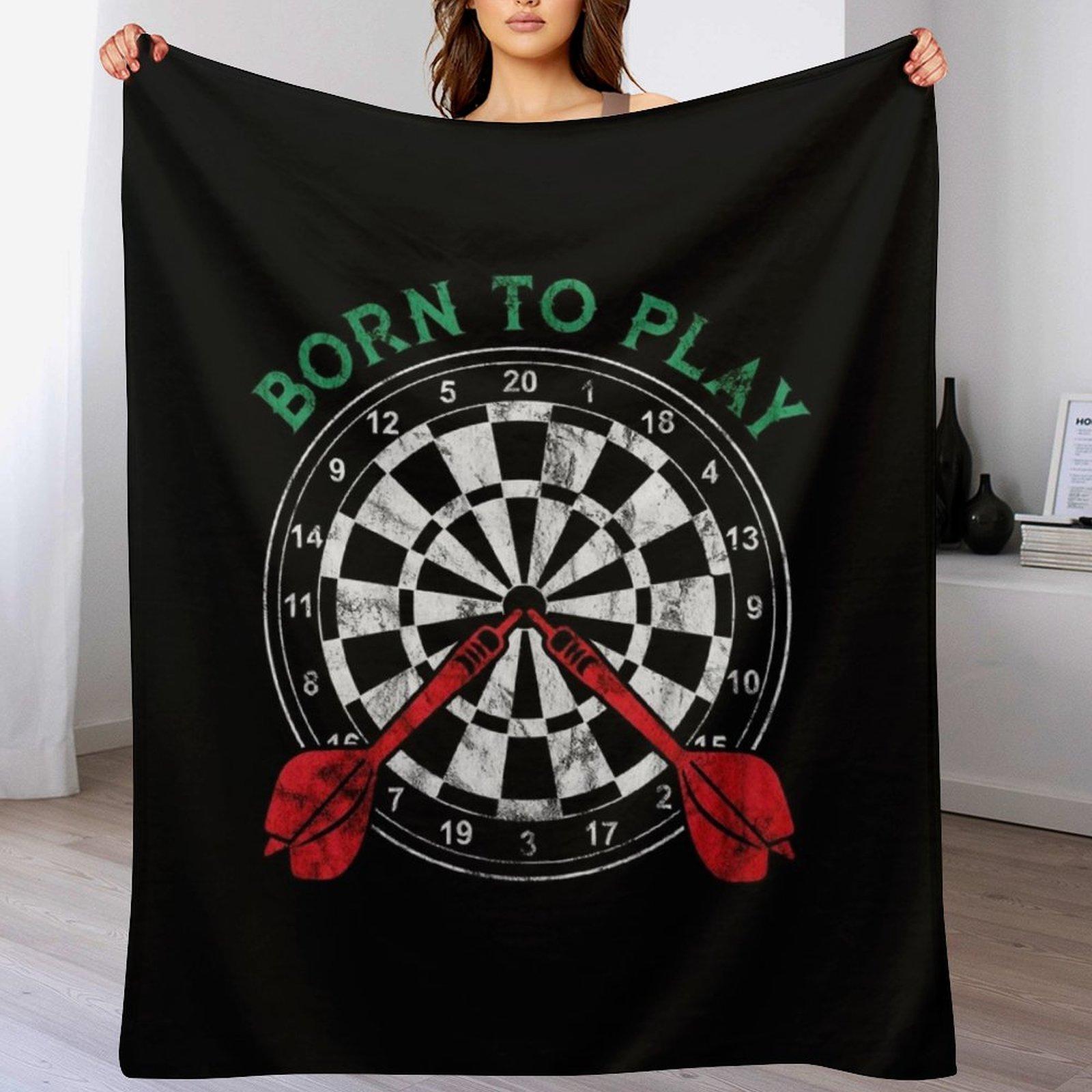 Born to play darts Throw Blanket Warm Throw Blanket Gift for Anniversary 102x76cm(40x30in)