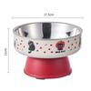 Cute Cartoon Elevated Cats Feeder Bowl Pet Neck Protection Stylish Stainless Steel Large-Capacity Anti-Choking Raised Pet Bowl