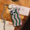 Green Pink Wavy Stripes Phone Case for IPhone 16 15 14 13 12 11 X XS XR XSMAX 7 8 Pro Max Plus Double-layer Back Cover