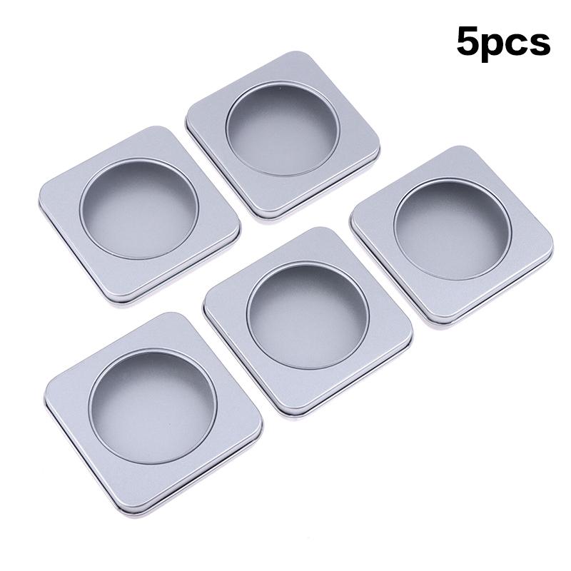 1/5Pcs Press On Nail Storage Boxes Storage Case Tin Box Windowed Fake Nail Organizer Container For Nails Display Salon Supplies