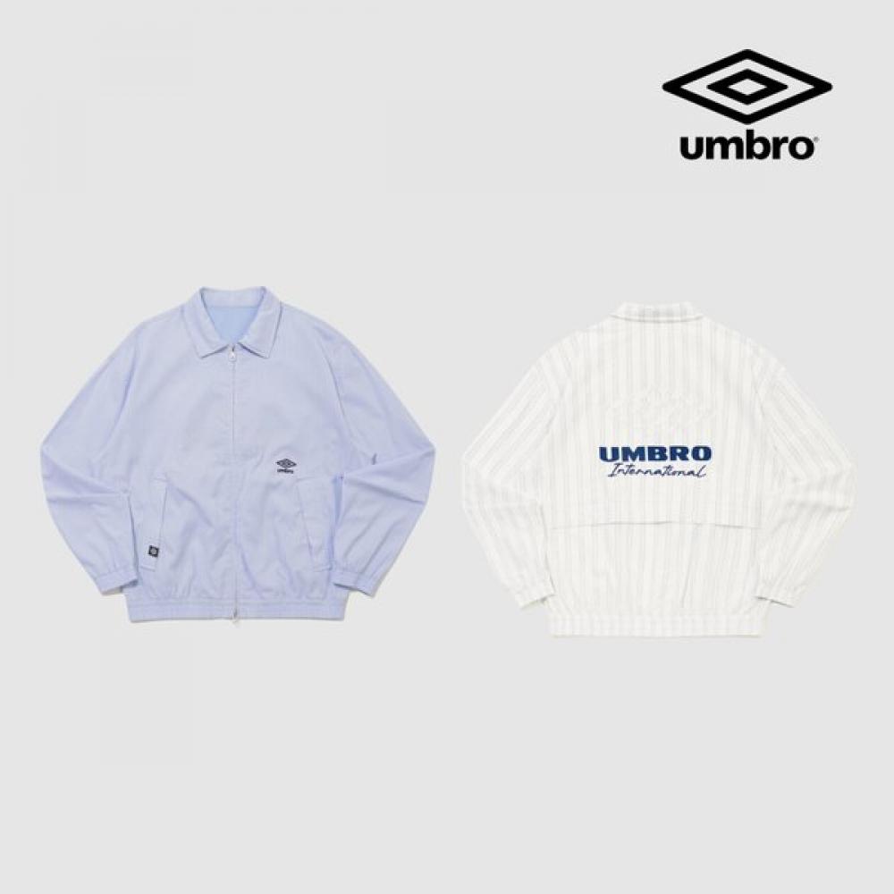 Umbro Men S SeerSucker Stand Neck blouSon Jacket Ur221cjk63 blue stripe/090