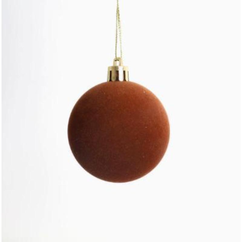 Wholesale Plastic Velvet Ball Pendants Flocked Christmas Balls Xmas Tree Hanging Ornaments New Year Wreath Party Decorations
