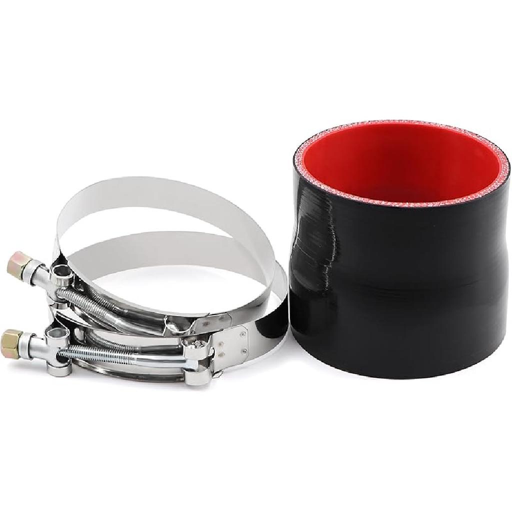 Silicone Straight Reducer Hose Coupler 3 To 4 Inch For Turbocharger/Intercooler/Exhaust Air Intake Duct Pipe Adapter 4-Ply Length 3 Inch With 2PCS