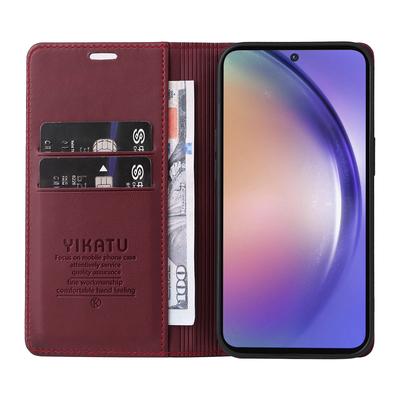 YIKATU YK-001 Pre Samsung Galaxy A55 5G Magnetický obal Knihový štýl Kožené puzdro so stojanom