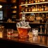 Decorative Glassware for Men Middle Finger Whiskey Decanter, 1000ml Glass Fist Dispenser with Stopper, Bourbon Decanter Unique Hand Shape Liquor