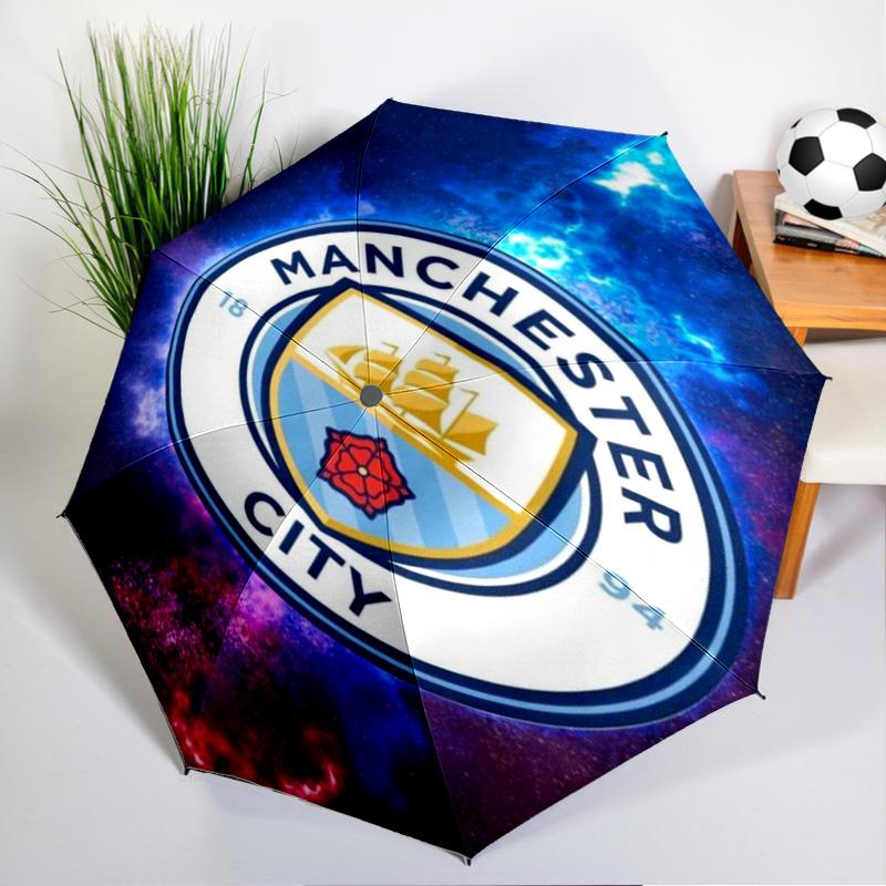 City Football Club Printed Automatic Umbrella, 8-Frame for Travel, Camping, Casual Umbrella, Essential Gift for  for Family and Friends