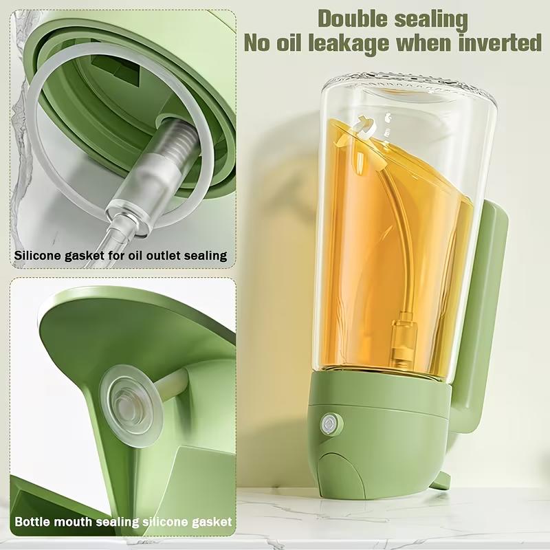 Flacone Spray per Olio d'Oliva per Versare Olio da Cucina Spezie Campeggio Dispenser con Coperchio Automatico Agitatore per Spezie