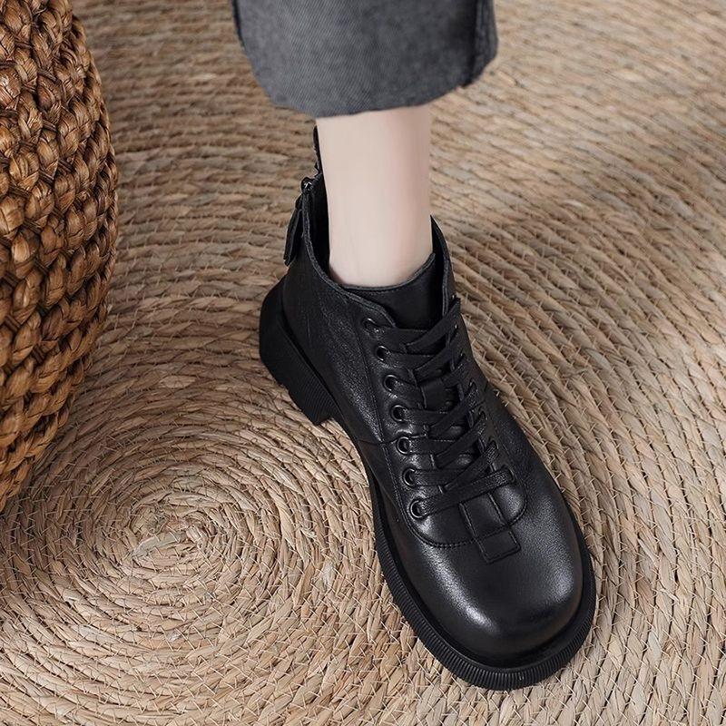 Brown British Martin Boots Women's 2025 Autumn New Short Women's Boots Casual Versatile Retro Short Boots Adult