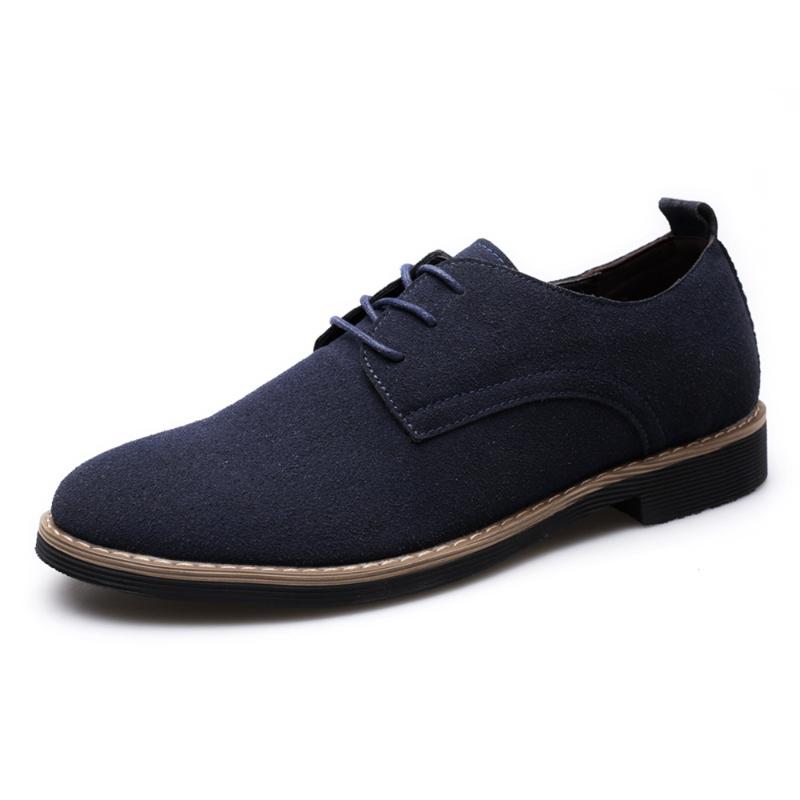 Fashion Men Oxford Shoes Suede Leather Men Shoes Oxford Casual Classic Business Comfortable Footwear Dress Large Size 39-48 Flats