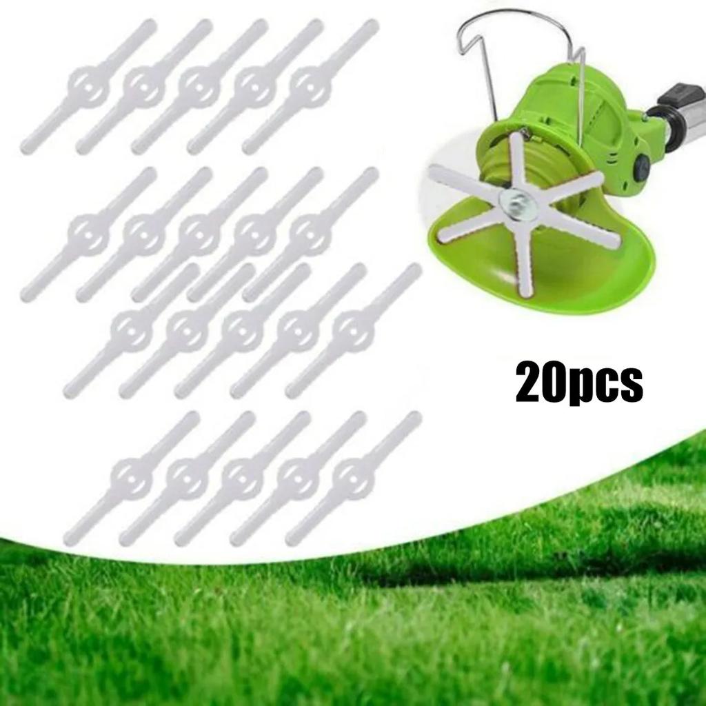 20PCS Plastic Cutter Blades Lawn Mower Blades For Garden Electric Cordless Grass Trimmer Tool Replacement Parts