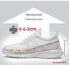 Men's Mesh Round Toe Lace-up Sport Shoes, 8CM Height Increase, Quick-dry Flat Sole, Casual Style