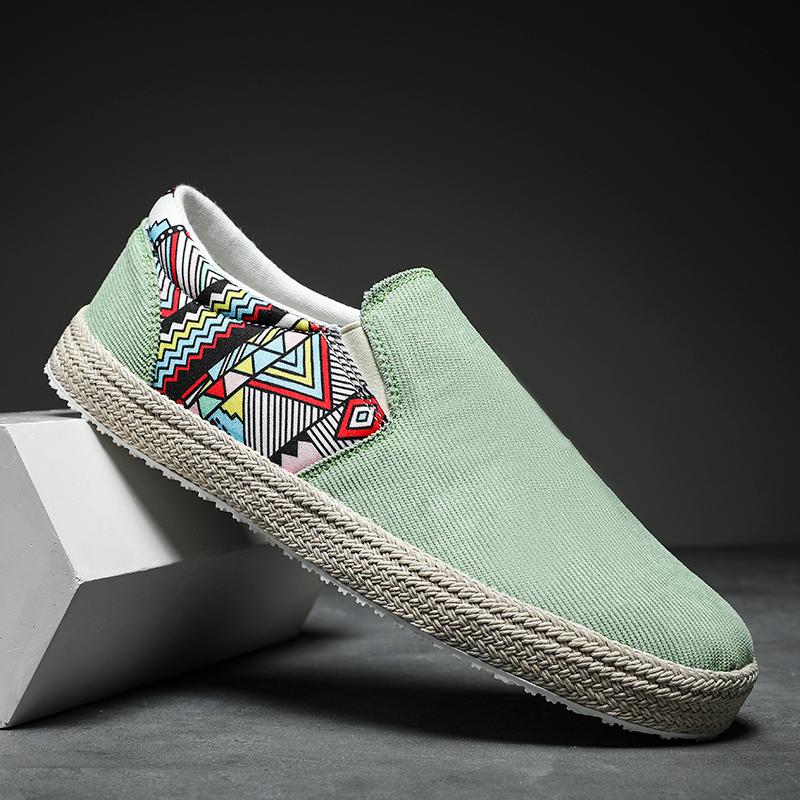 

Flats Comfort Espadrilles Men Slip-on Shoes 2024 Summer New Men s Casual Shoes Retro Breath Linen Straw Woven-soled Man Sneakers 44 світло-зелений колір