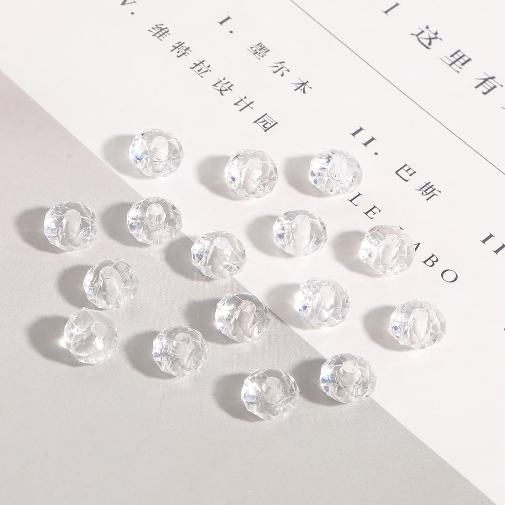 500G Faceted Acrylic Beads Colorful Transparent Wheel Loose Spacer Beads for Jewelry Making DIY Accessories