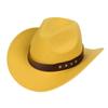 Women Men Western Cowboy Hat, Wide Curved Brim Felt Cowgirl Hat, Vintage Jazz Riding Hat, Removable Hat Belt, Head Circumference 56‑58cm