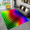 Illusion Regnbue Kromatisk Farge Områdeteppe, Teppe for Hjem Stue Soverom Sofa Dørmatte Dekor, barn Sklisikker Gulvmatte 3D
