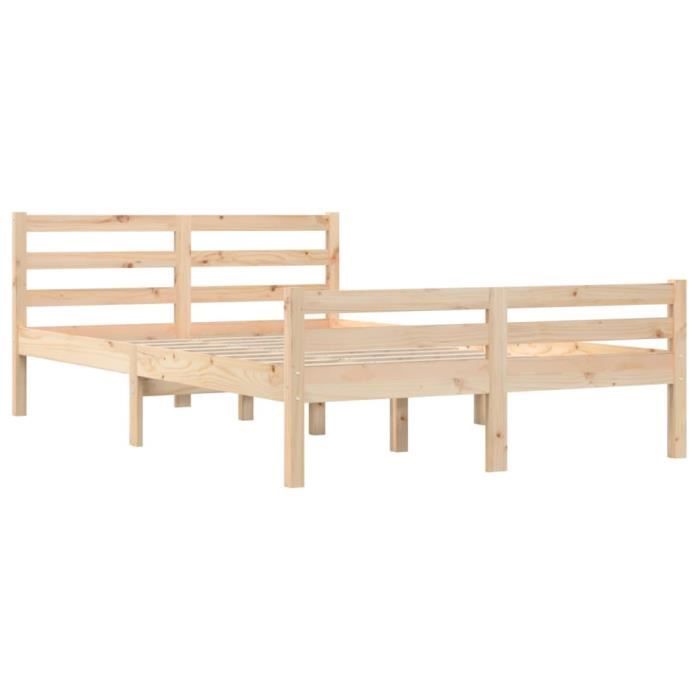 VidaXL Cadre de lit Bois massif 150x200 cm Très grand 814824