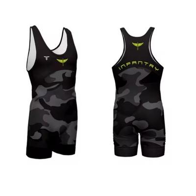 Ringeranzug Herren Ärmellos Boxen Triathlon Einteiler Fitness Skinny Anzug Laufanzug