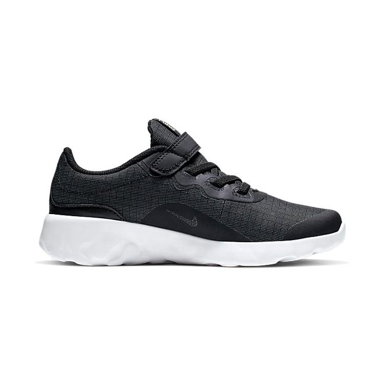 Nike Explore Strada Synthetic Leather, Textile Abrasion Resistant Low Top Kids' Running Shoes Black White CD9016-002