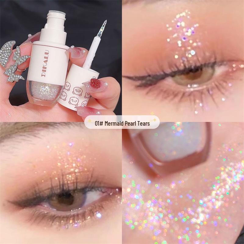DIKALU Little Bear Glitter Liquid Eyeshadow - Shimmery, Pearlescent Eye Makeup