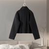 Płaszcz damski jednorzędowy ze stójką, z długim rękawem, ciepła krótka kurtka, luźna, do noszenia na co dzień, jesień 2025