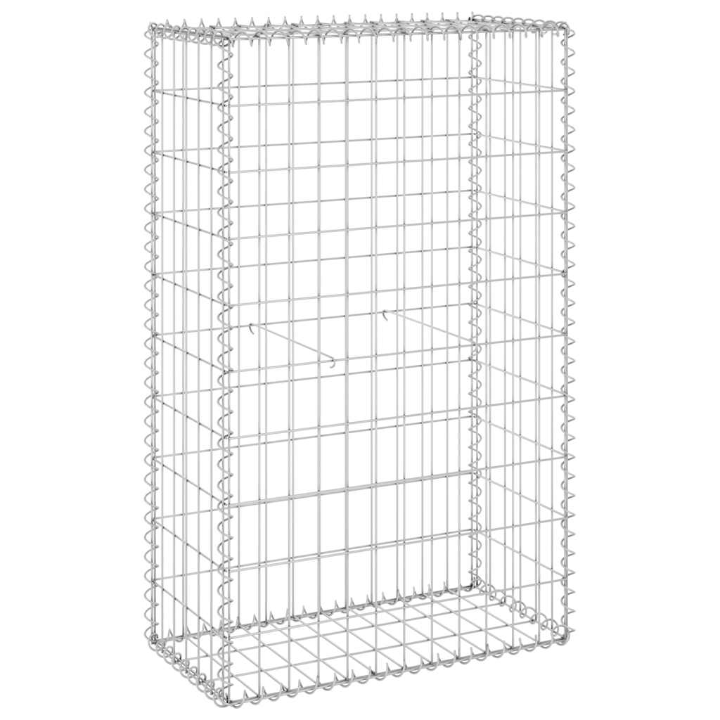 Gabionenwand mit Abdeckung Verzinkter Stahl 60 x 30 x 100 cm