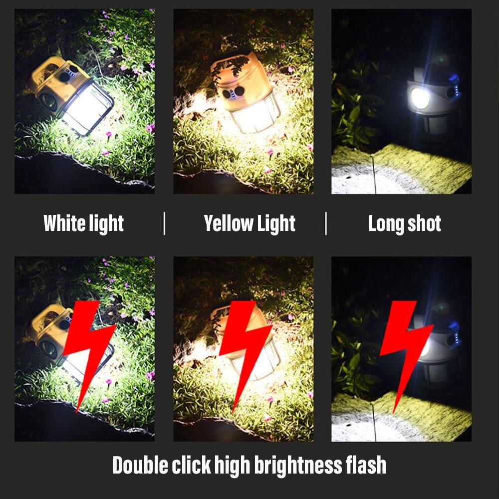 Rechargeable LED Camping Light Super Bright Portable Light Flashlight Waterproof Lantern Support Long Distance Lighting