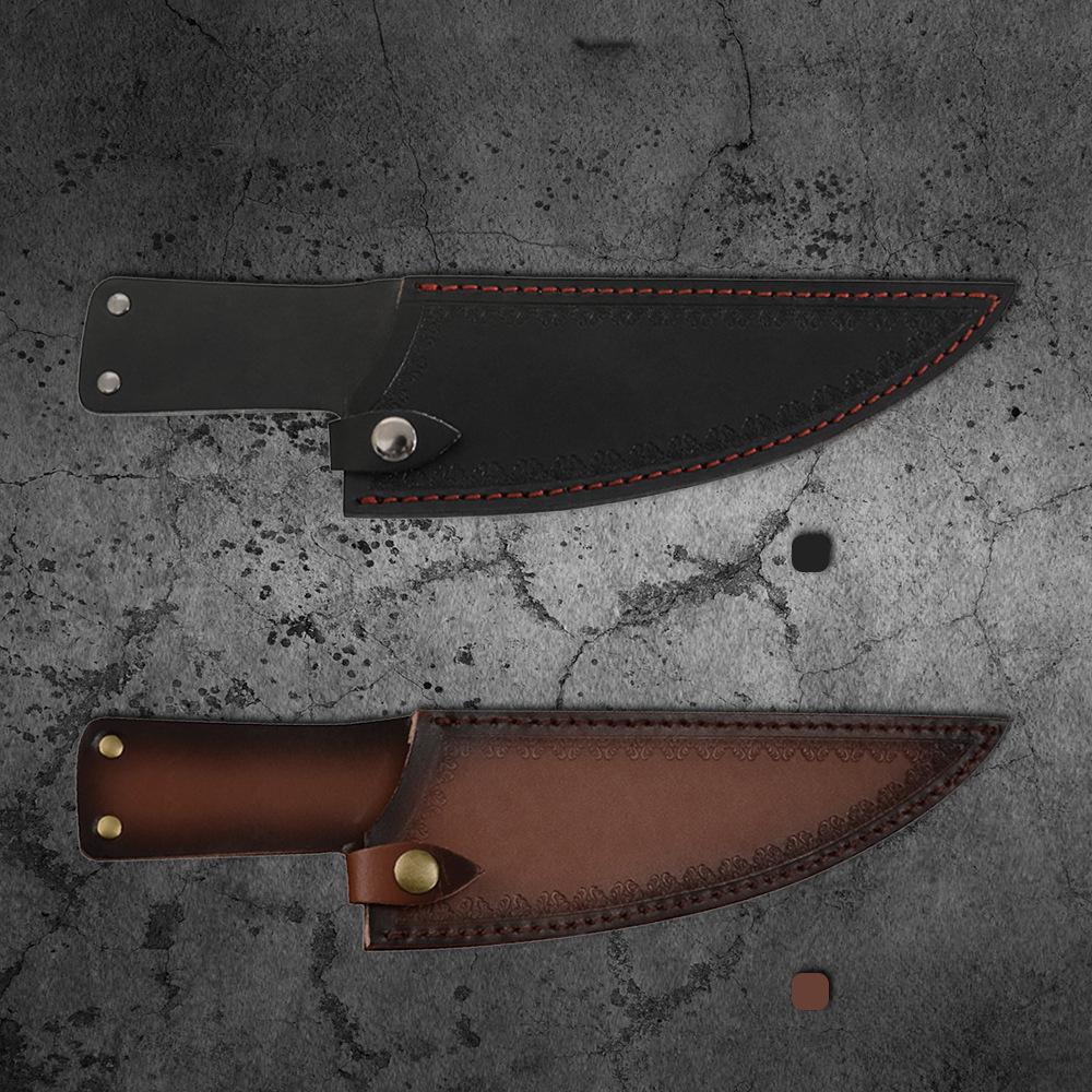 8inch Leather Case Outdoor Camping Knife Sheath Tool Bag Home DIY Knife Holder Leather Sheath Kitchen Knife Cover  for Fixed Blade Knife