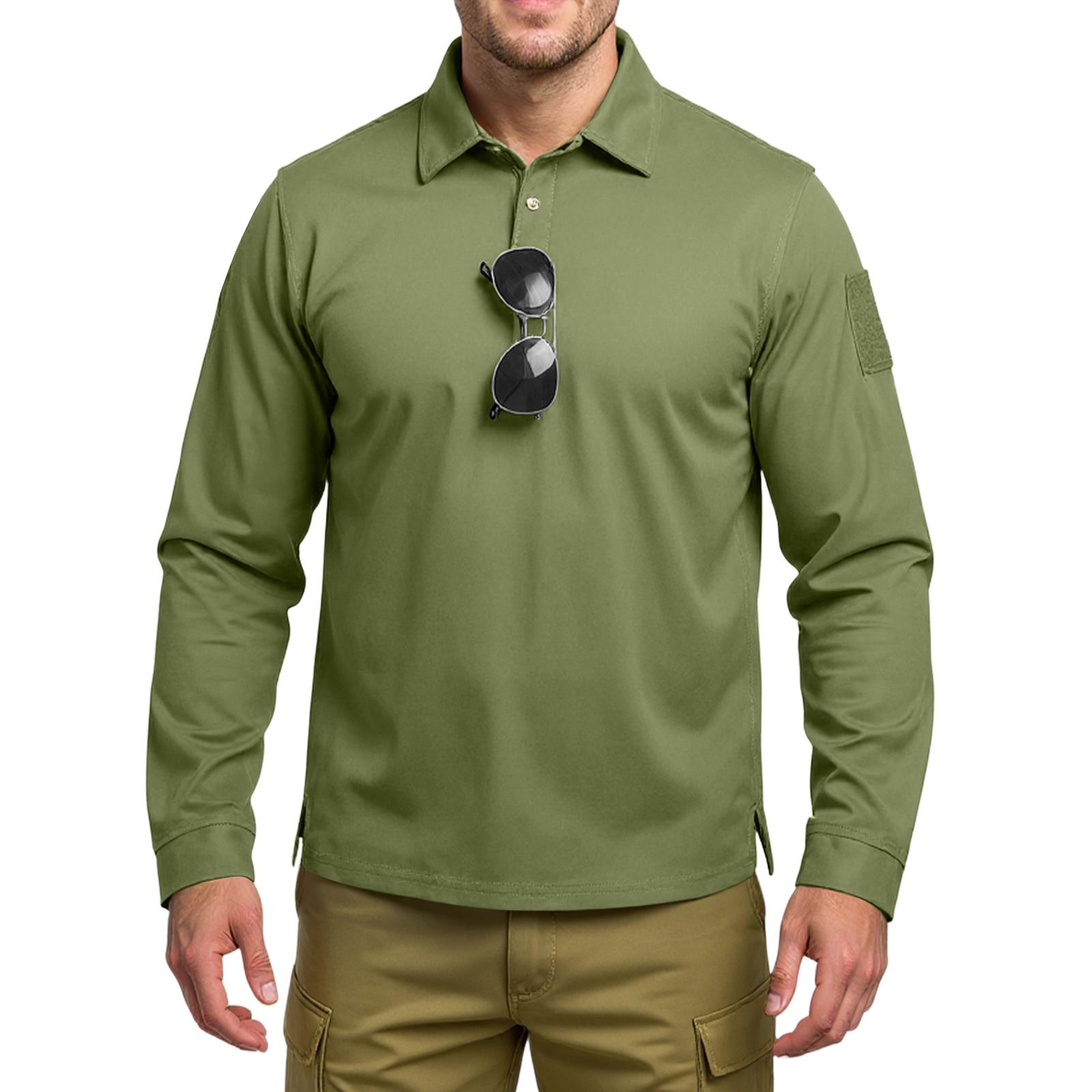 

Мужская повседневная рубашка свободного кроя с воротником и длинными рукавами, быстросохнущая XL зелёный