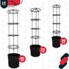Pot For Growing Tomatoes With A Ladder For The Balcony, Black, 30 Cm, Set Of 3