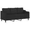 Vidaxl 3-Seater Sofa With Cushions, Black, 180 Cm, Fabric