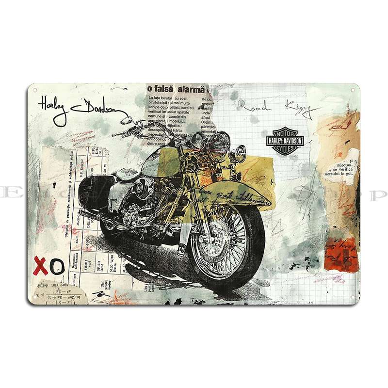 

Vintage Harley Motorcycle Art Modern Mixed Media Metal Sign Cinema Cinema Character Bar Party Club Tin Sign Poster 20x30cm