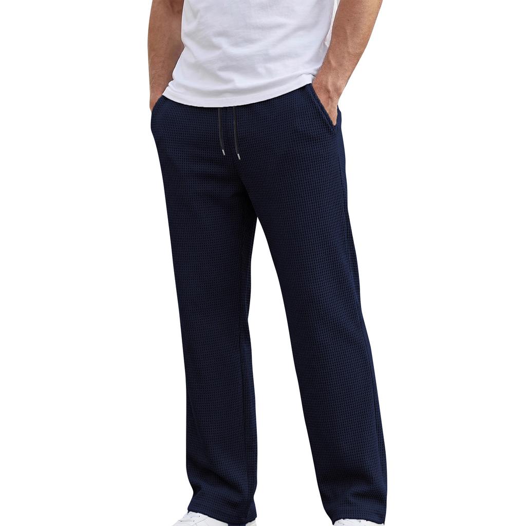 Men's Color Drawstring Outdoor Casual Straight Leg Trousers