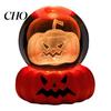 Festive LED Pumpkin Decoration Halloween Crystal Ball Night Light for Kids 3D Charming Decor Lighting with Resin Base Globes Lamp Indoor Bedroom Home