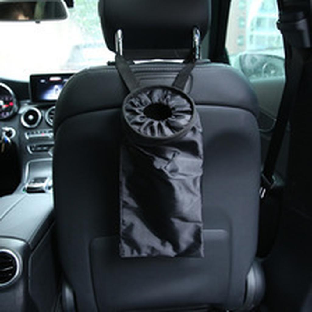 Car Trash Bag with Adjustable Strap for Vehicle Seat Back Storage Reusable Washable Portable Car Garbage Container with Leakproof Design