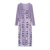 Zhi Xuan Plus Size Dreamy Purple Butterfly Camisole Dress & Lazy Cardigan Set 2026 Summer