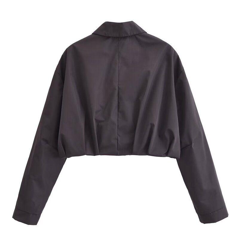 Fashion Style 2024 Spring and Summer New Women's Pleated Hem Technology Fabric Jacket Short Coat High Waist Shorts 2753034