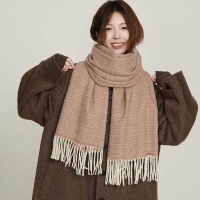 Scarf for Women In Autumn and Winter Honeycomb Mid Length Tassel Shawl High End Cold Proof and Warm Versatile Couple Student Scarf