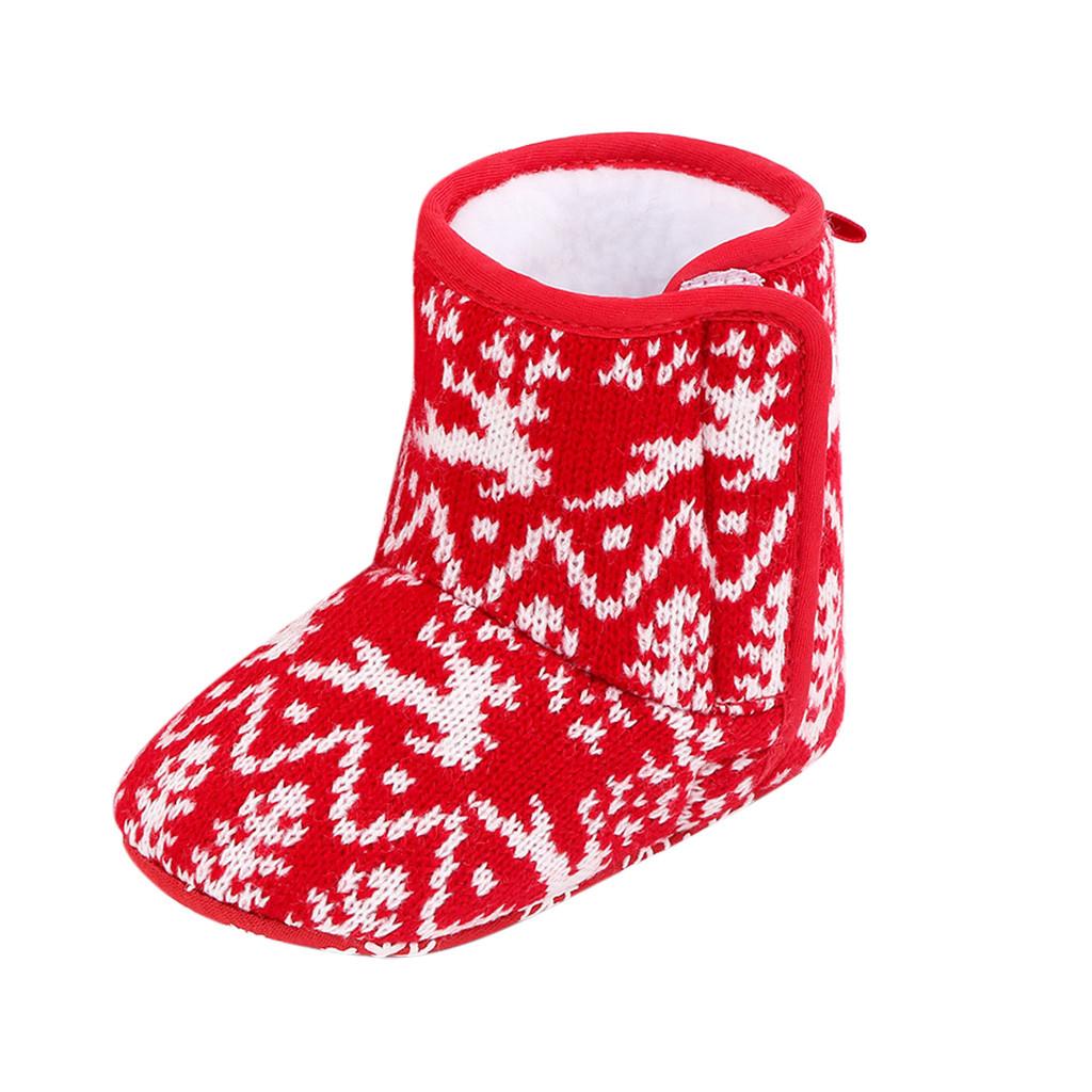 

(SU)Рождественские домашние туфли принцессы на мягкой подошве для маленьких девочек, детская прогулочная обувь 12 красный