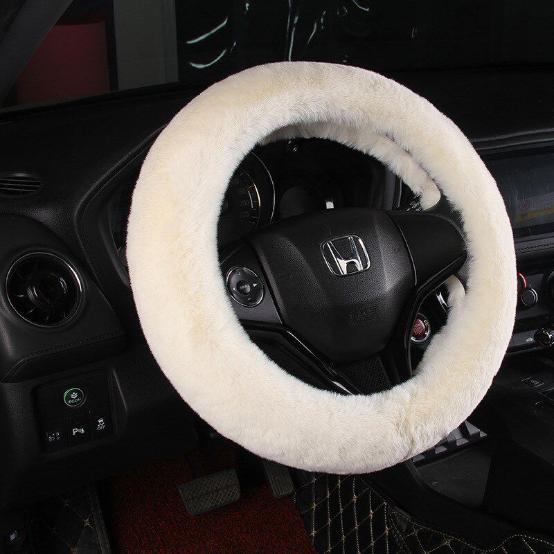 Winter Car Steering Wheel Cover Short Plush Car Handle Cover New Universal Winter Handle Cover for Women Volkswagen Warm and Cute
