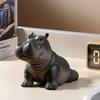 Creative Hippo Yoga Figurine Home Decoration Cute Animal Yoga Ornament Resin Hippo Figurine Desktop Decoration Funny Gift
