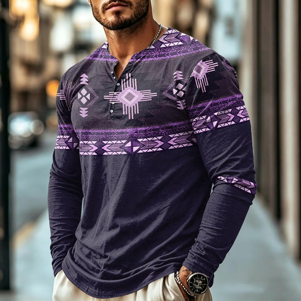 Men's Casual Bohemian Vintage Long Sleeve Shirt