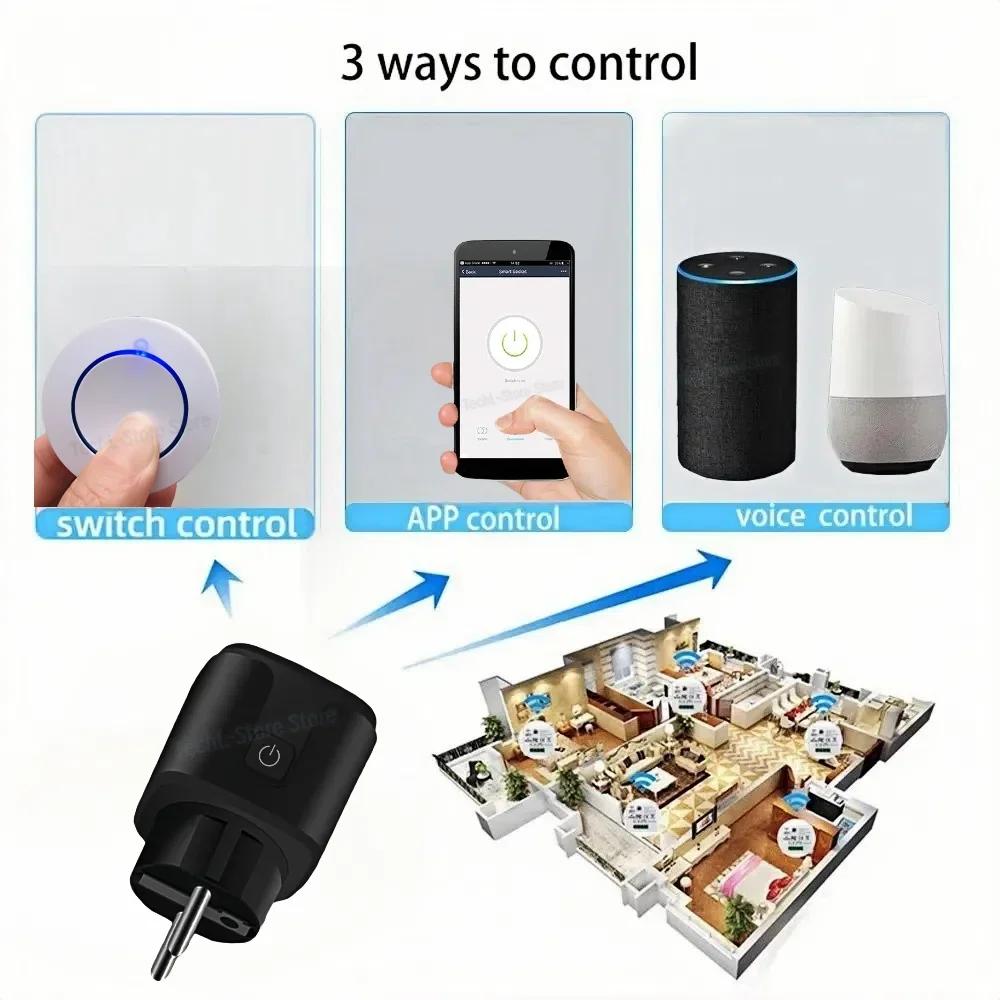 433MHZ RF WIFI Remote Control Switch Wireless Electrical Sockets AC 220V 15A Single Plug and Transmitter for Home Appliance Led