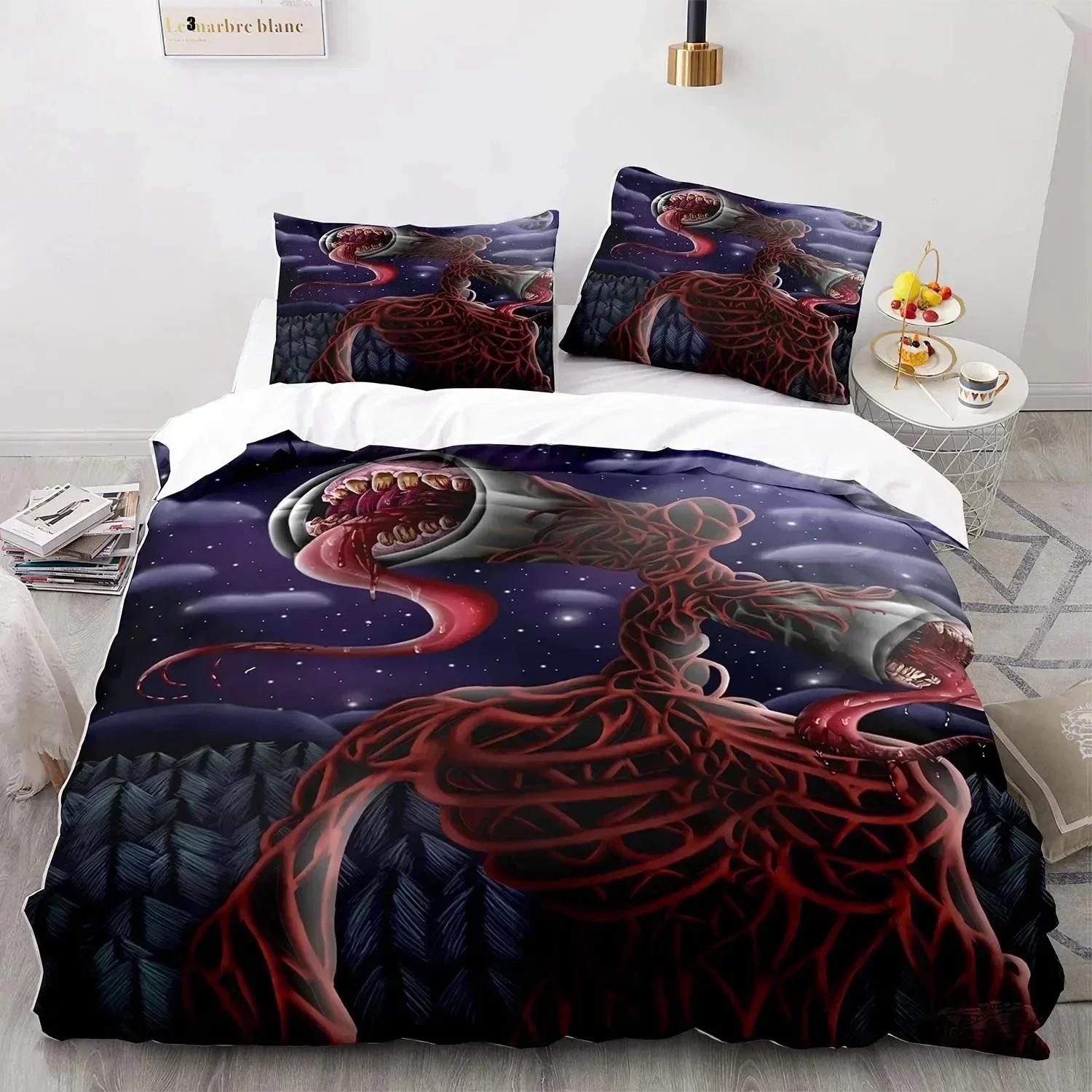 

3D Print Siren Head Bedding Set Duvet Cover Sheet Printed Bed Set Pillowcase Bed Full Queen King Size Comforter Bedroom 70x133cm 2pcs
