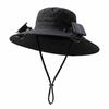 UPF50 Solar Fan Hat Anti-UV Fan Wide Brim Hat Dual Power Fan Fisherman Hat  Fishing