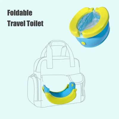 Potty portátil para crianças, assento de treinamento para penico de bebê dobrável para viagem, para ambientes externos e internos, fácil de limpar, inclui 10 sacos de lixo
