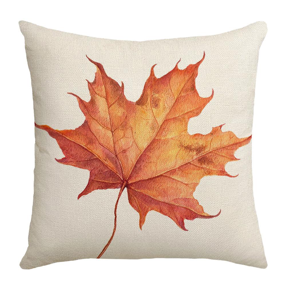 Thanksgiving Pillow New Autumn Pumpkin Maple Leaf Orange Garland Farm Decoration Sofa Pillow Cover